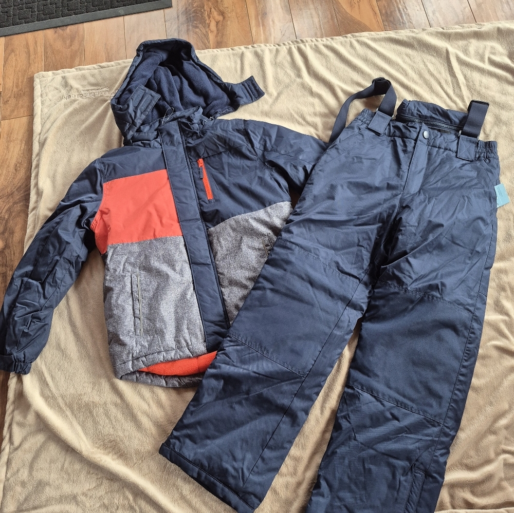 Kids' Navy and Red Winter Jacket and Pants Set